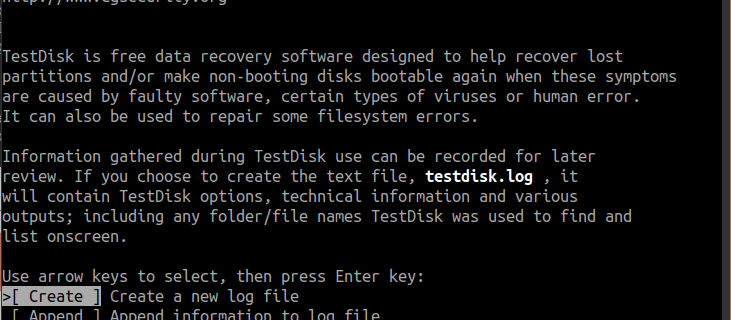 TestDisk tool